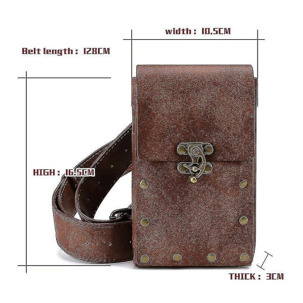 Steampunk Retro Dam Midjeväska, Utsökt Nitskulderväska Messenger Bag