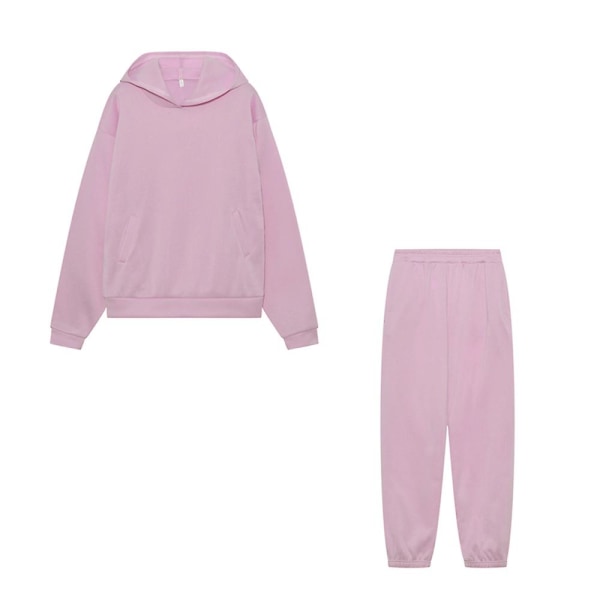 Naisten huppari + joustava set Activewear Pink 3XL