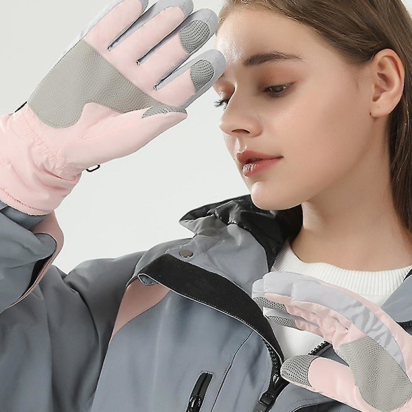 Lumihanskat Vedenpitävät Talvi Ski Gloves Lämpimät neutraalit käsineet Cheese White (Snowflake) SK22