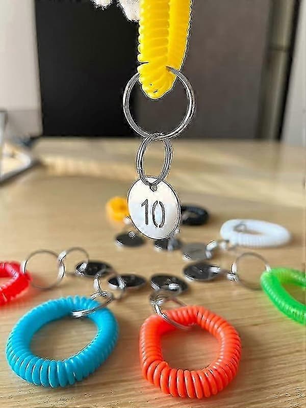 Nøkkelbrikker i 304 rustfritt stål med ring 20 stk, 25 mm uthult nummer-ID
