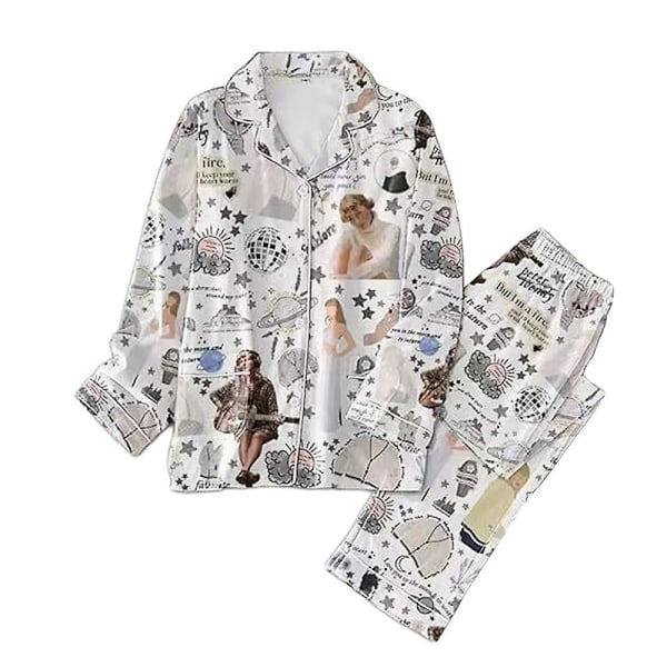 Taylor Swift The Eras Tour Jouluinen pyjamat Set 1989 Paidat Ja Housut Pyjamat Pjs Setit Button Down Oloasut style 6 2XL