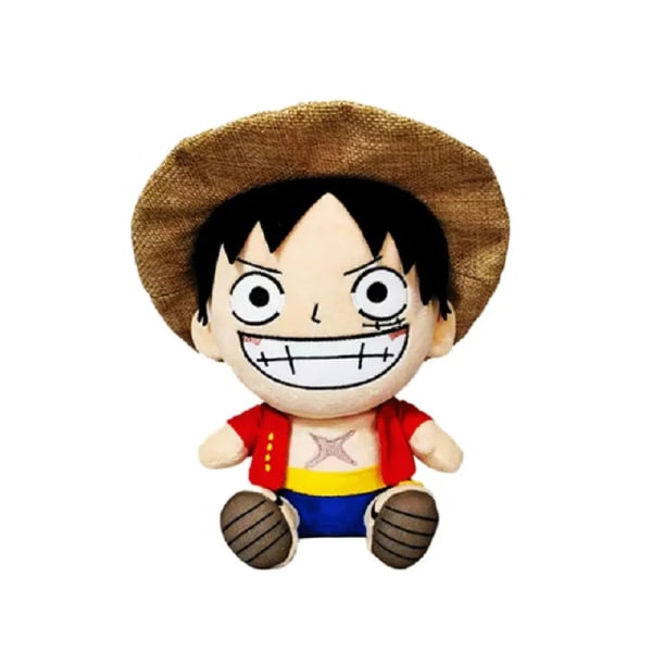 Original 25CM One Piece Anime Figurer Cosplay Plyschleksaker Zoro Luffy Chopper Ace Law Söt Docka Tecknad Hängen Barn Julpresent Blue 25CM