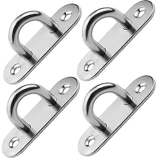 4 Stykker Takfeste i Rustfritt Stål 3,1 tommer Pad Eye Plate Marine Hardware Staple Hook Loop Skruer Feste