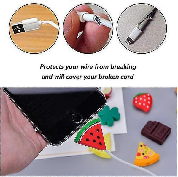 5 Stycken Silikon Frukt Kabel Skydd Kabel Skydd Bites