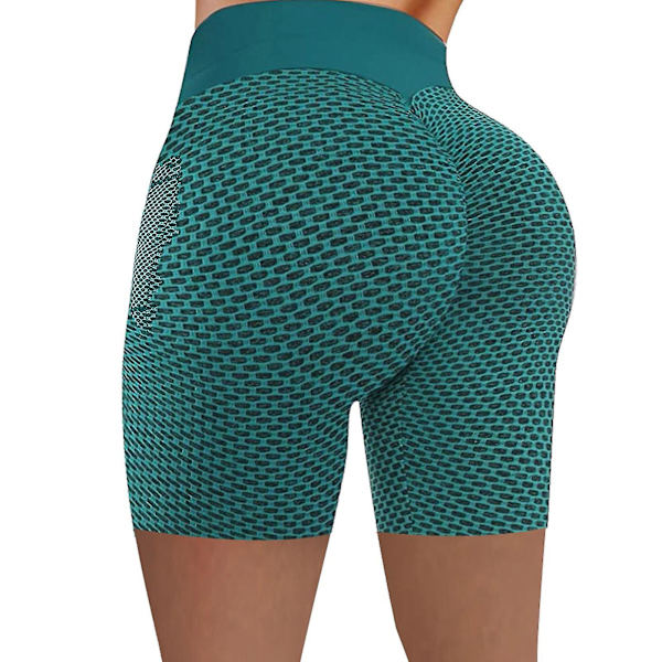 Tflycq Dam Stretch Leggings Fitness Löpgymnastikfickor Aktiva Shorts Yogabyxor Green S