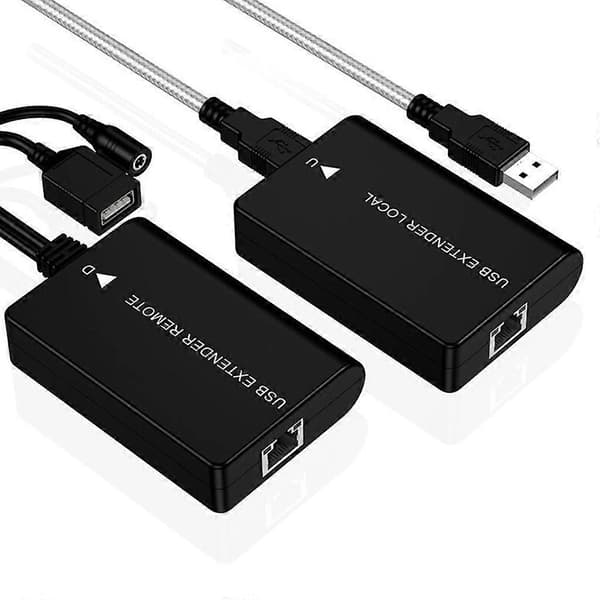 2 stk. Ethernet Converter Adapter Extender 60M USB til RJ45 Cat5e Cat6 Extender