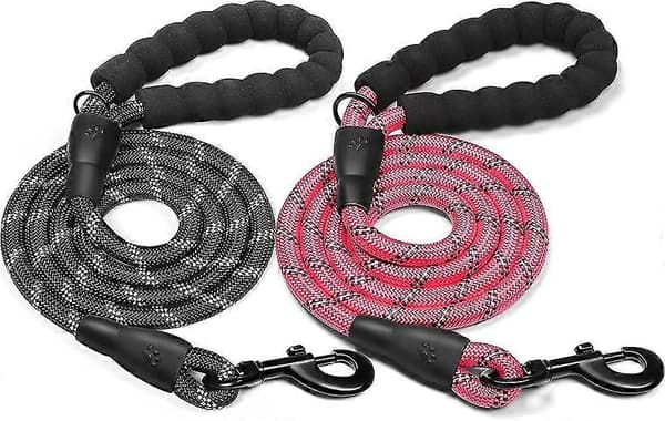 1,5 m 2-pack rep med Acsergery bekvämt vadderat handtag reflekterande slitstarka hundkoppel present