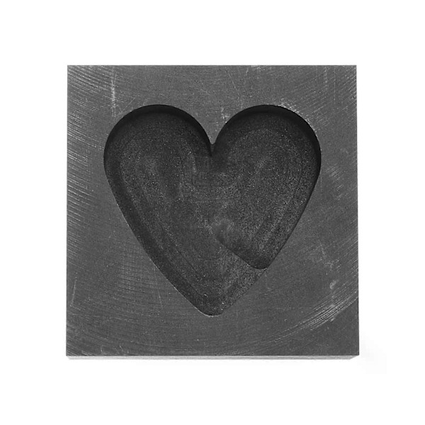 Hjerteformet Form Grafit Støbeværktøj Metal Smeltesæt Smykkefremstillingskomponenter Barre Ikke-jernholdig DIY Form Metalforme