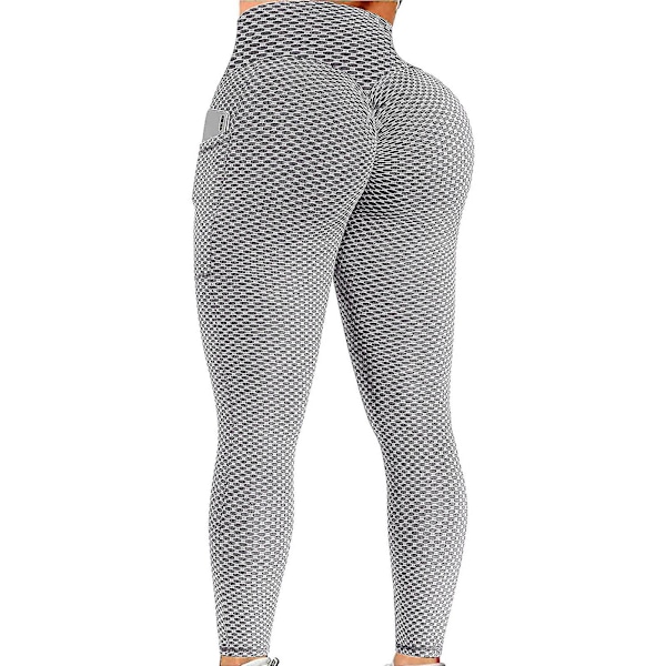 Tflycq Womens Stretch Yoga Leggings Fitness Löpgym Sport Full Längd Active Pants Gray M