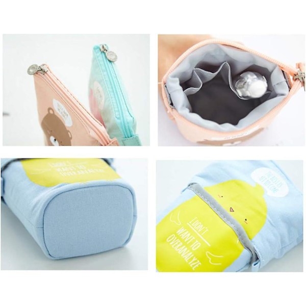 Sød Tegneserie Stående Blyantholder, Lærreds Pen Blyant Etui Organizer Transformer Stående Opbevarings Blyant Etui Boks, Teleskopisk Stationery Pose Taske med Lynlås