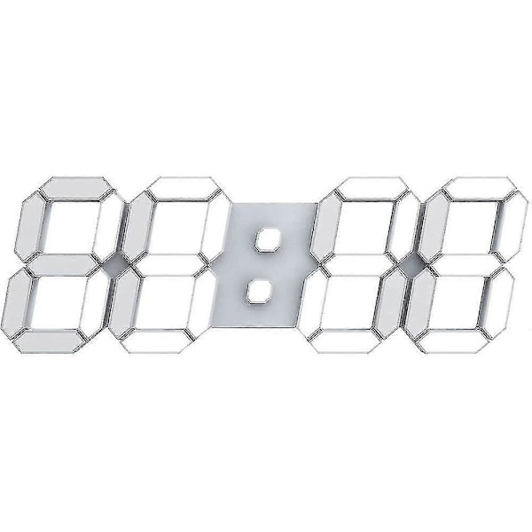 Vardagsrum 3D Väggklocka Gränsöverskridande Digital Klocka 3D Väckarklocka LED Väggklocka Digital Dimbar Ljudlös Snooze USB 12/24 Timmar