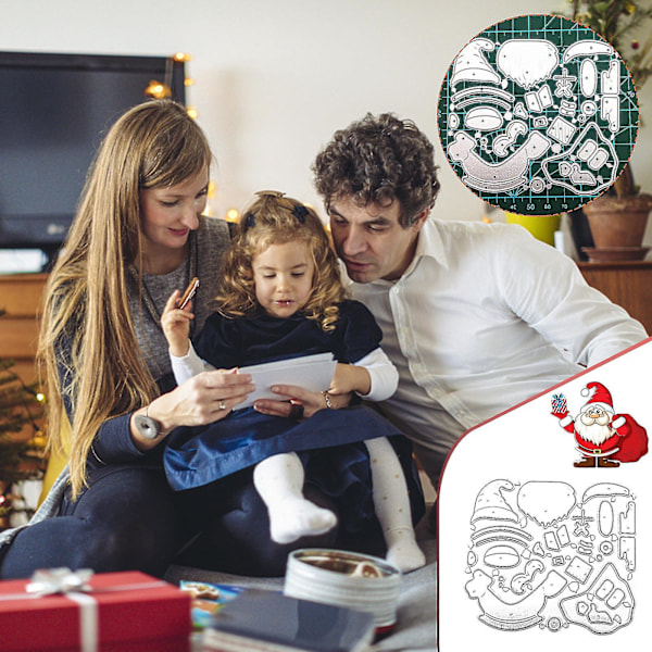 Joulu- ja loma-ajan koristeet Hyvää Joulua Metalliset leikkausmuotit Sapluuna DIY Scrapbooking Albumi Paperikortti Sisustus Askartelu Q
