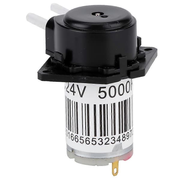 Sort flad mini peristaltisk pumpe silikoneslange selvsugende vandpumpe til eksperimentanalyse (24V)