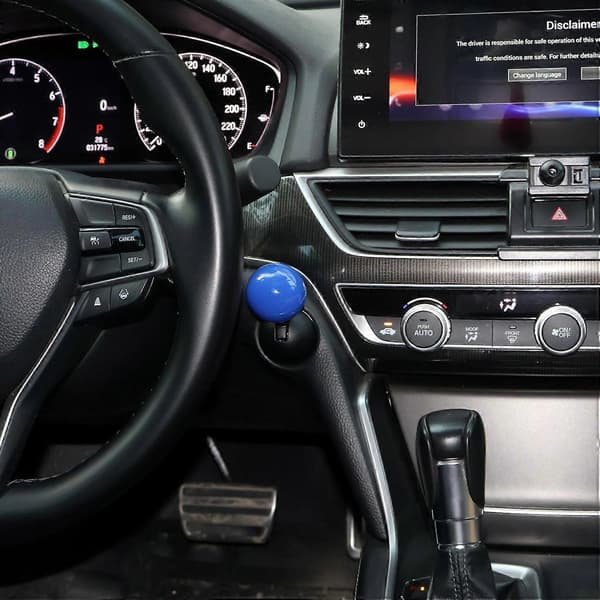 Bil Trykk for å starte-knappvippe, Bilmotor Start Stopp-knapp Joystick, Full metallkule-stang Bil One-Touch Start-knappdeksel Blue