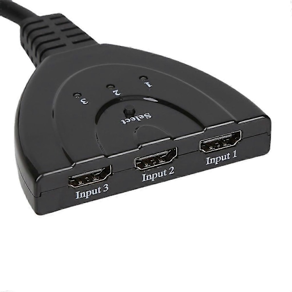 4K@60Hz HDMI Switch 3 Portar, 4K HDMI Switcher Splitter Box 3 in 1 Out, 3x1 HDM Switch Selector med Pigtail-kabel, Stöd för 3D, HDCP 2.2, HDR 10, Monit