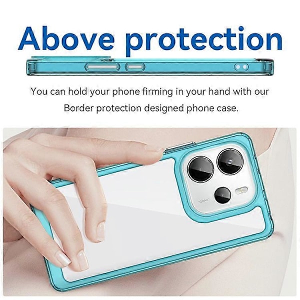 Kompatibelt Skal för Xiaomi Redmi Note 14 4G (163.25x76.55x8.16mm) TPU+Akryl Skyddande Transparent Mobilskal Transparent