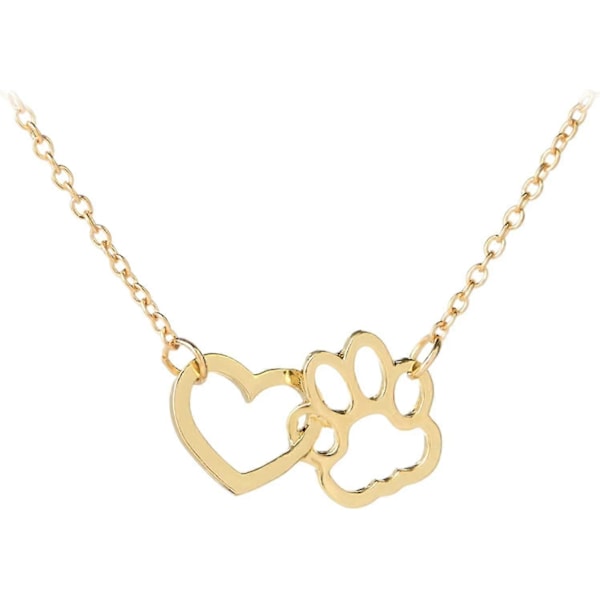 Hundevedhæng Halskæde Halskæder Vedhæng Hjerteformet Medaljon Halskæde (Guld, One Size)