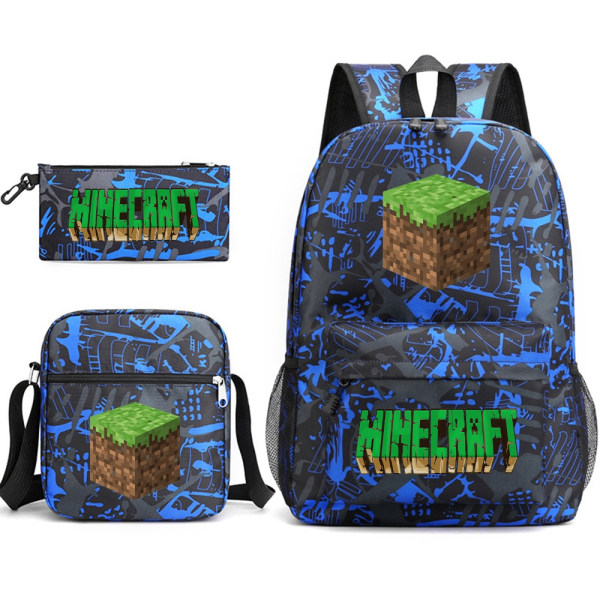 MINECRAFT Rygsæk Skoletaske til Børn Drenge Piger Game Printed Student Bogtaske Skoleartikler Black