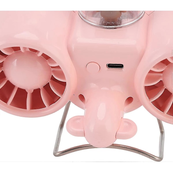 USB Bordventilator Stærk Vind Bordventilator Natlampe 3 Hastigheder Dobbelt Blad Design Til Soveværelser (pink)
