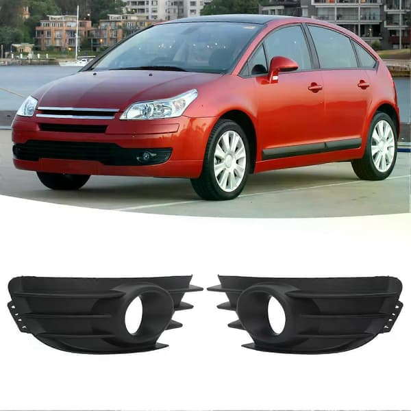 Frontfanger Tåkelys Grill Svart Deksel Trim For Citroen C4 2004-2008