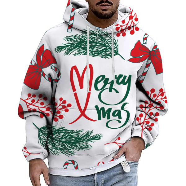 Miesten jouluiset 3D-hupparit print piparkakut casual Harajuku-topit syksyn talven ylisuuret luksusvaatteet style 8 3XL