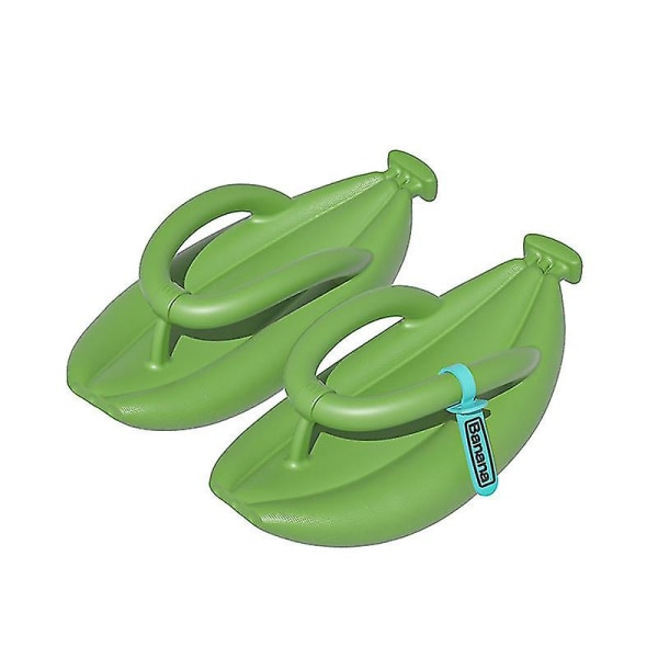2023 Nya Banan Flip Flops För Män Kvinnor Sommar Nyhet Tofflor Tjock sula Plattform Halkfria sandaler Badrum Par Skor Present Banana green 40-41