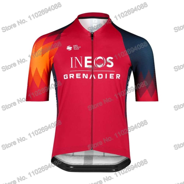 Ineos Grenadier 2023 Set Kesä Lyhythihainen Pyöräilyvaatteet Miesten Maantiepyöräpaita Puku MTB Polkupyörän ruokalappu shortsit 4 4XL