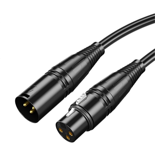 Han til Hun Lydkabel Sort 6 Meter PVC Kappe Fast Forbindelse XLR Mikrofonkabel til Musikinstrument