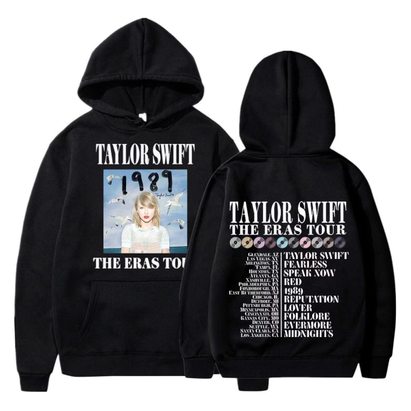 Taylor Swift the eras tour-genser, hettegenser for menn og kvinner black M