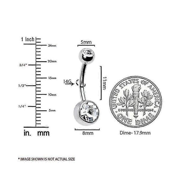 Piercing Kit - 15 stk. Professionelt Body Piercing Kit Kirurgisk Navle Ring Sæt Stål 14g