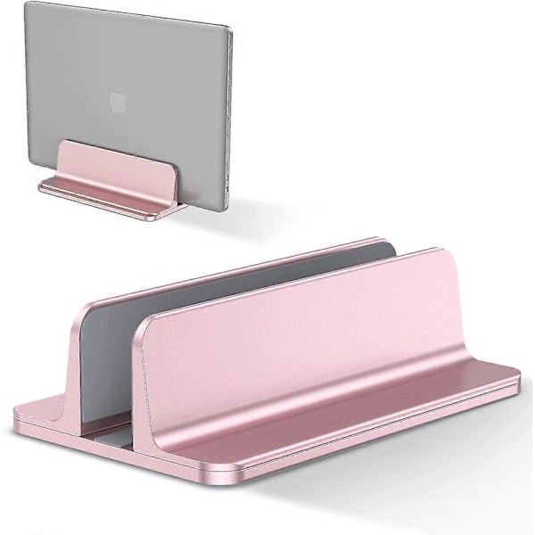 Vertikal Laptop Stand, justerbar aluminium til Macbook Pro/Air, Ipad, Surface, HP, Lenovo - pink