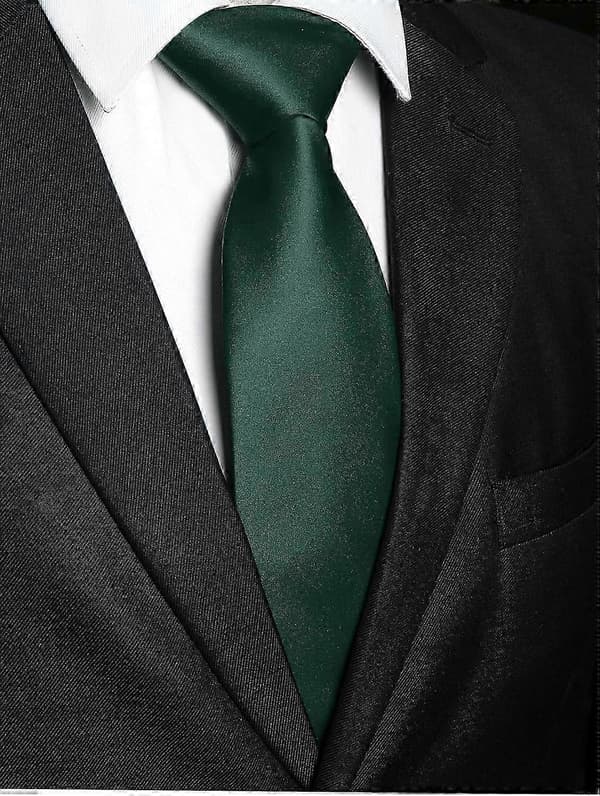Enfärgad slips herrslips för affärer och bröllopsfest Dark Green