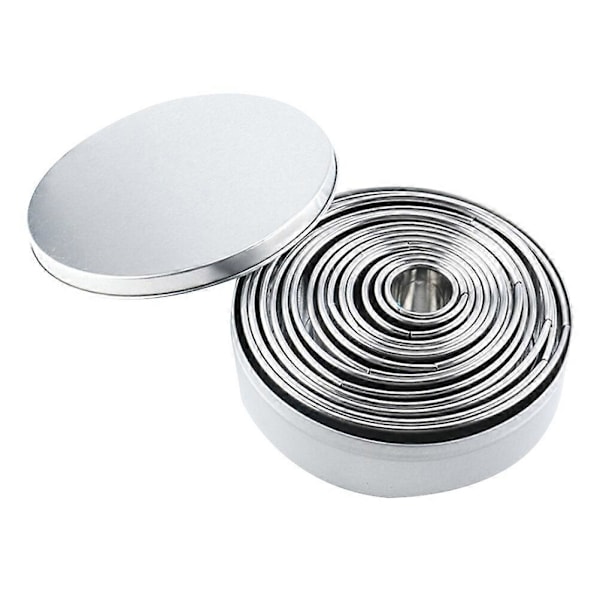 1 Set med 14 st Rostfria Cirkelformar för Tårta, Mousse, Kakor, Tiramisu, Bakverktyg