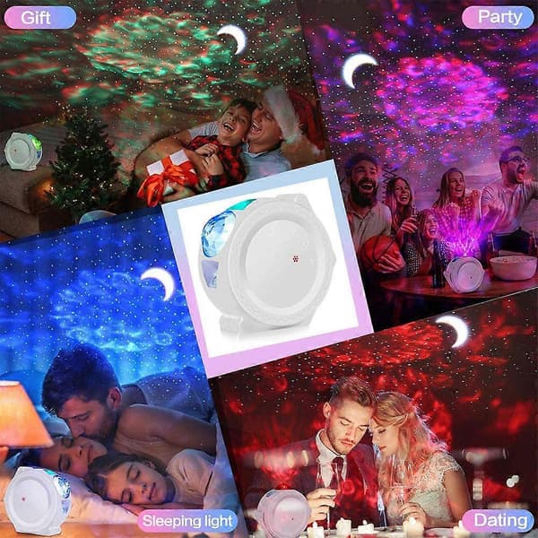 LED Sky Projektor Lys Galaxy Belysning Nebula Stjerne Natlampe Sort