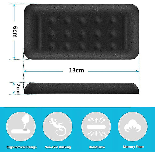 Handledsstöd i Memory Foam Ergonomiskt Halkfritt Mushandledsstöd Med Massagehål