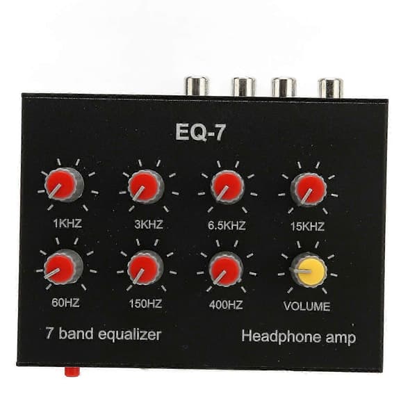 7-bånds lyd Equalizer RCA Output Input 12dB Høj Bas Justering Dual Channel Digital Equalizer