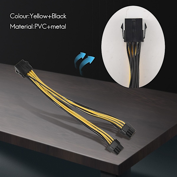Pcie 8 Pin - 2 X 8 Pin (6+2) Pci -sovitinvirtajohto Pcie Y -jakajajohdon jatkojohto 8 tuumaa (4