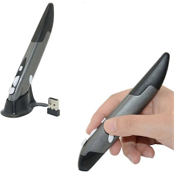 2.4GHz USB Trådlös Optisk en Mus Smart Mus för C Laptop Dator (Grå)