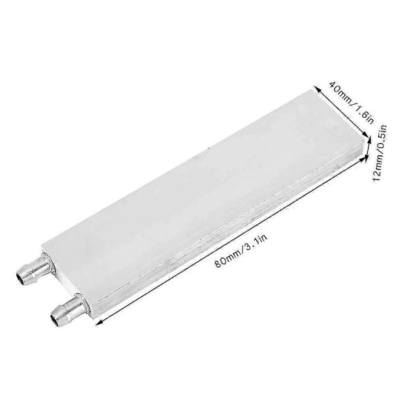 Aluminium Vandkølingsblok 80X40X12mm Køler til Computer CPU Radiator
