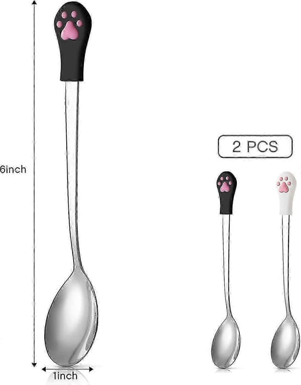 2 stk. Hundekatte Ske Hundefoder Ske Rustfrit Stål Hundefoder Ske Katteklo Ske Dyretilbehør-15*4cm