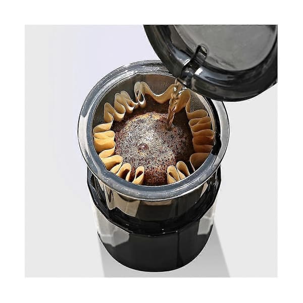 Kaffebrenner med permanent filter, gjenbrukbar filter i rustfritt stål, stabelbar design