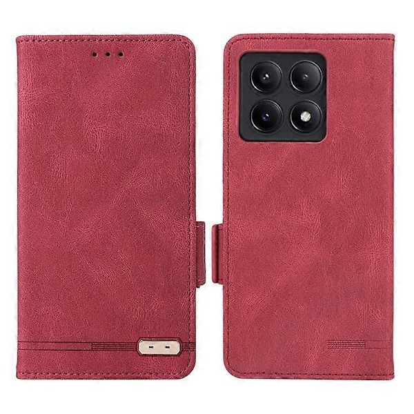Kompatibelt Läderfodral Plånboksfodral med Hårdvarudekor för Xiaomi Poco X6 Pro 5G / Redmi K70E 5G Pink