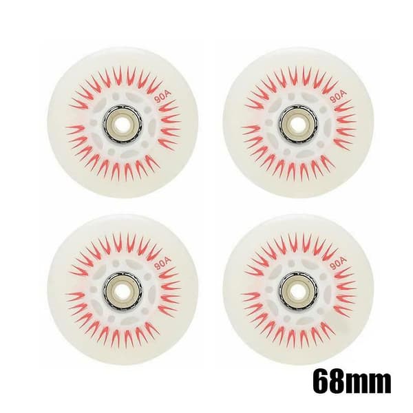4 stk. Flash Inline Skate Hjul 90A LED Lysende Skatehjul 80 76 72 68 Red 68mm