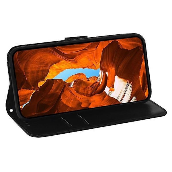 Kompatibel for Oppo A79 5G / A2 5G Magnetisk Deksel Ensfarget Blendende Blomsterdeksel med Håndleddsstropp Black