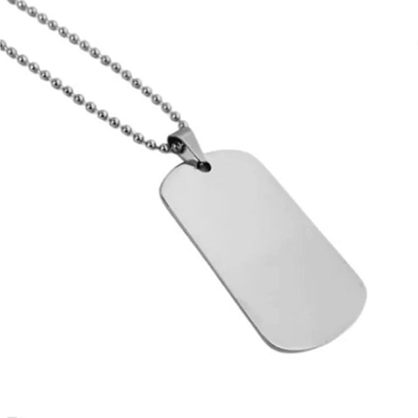 Militärbricka Halsband Titanstål Rund Pärlkedja Trendigt Hundbricka Hängsmycke Halsband för Vardag och Fest