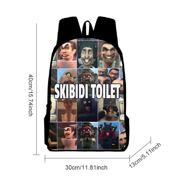 Lasten reppu Skibidi WC printed koululaukku Suurikapasiteettinen reppu style 5