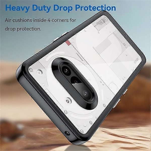 Kompatibelt Skal för Nothing Phone (3a) TPU + Akryl Skyddande Transparent Mobilskal Black