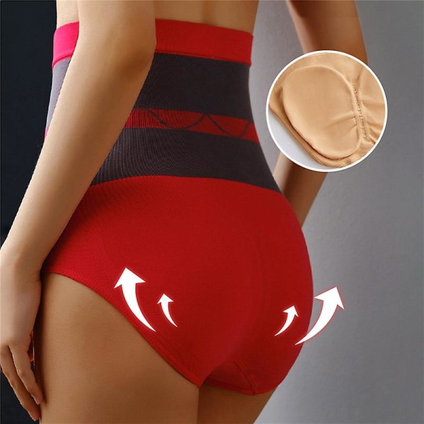 Naisten korkea vyötärö muotoilevat pikkuhousut hengittävä vartalon muotoilija Uusi hoikentava vatsa alusvaatteet Butt Lifter Saumattomat pikkuhousut Muotoiluvaatteet Red XXL fit 60-80kg