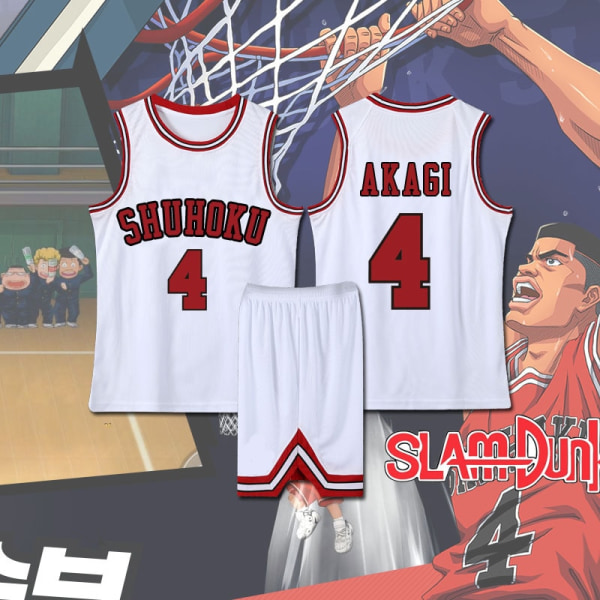 Anime Sakuragi Hanamichi Cosplay Slam Dunk Jersey Shohoku School Basketball Uniform Sportswear Kaede Rukawa Cosplay Costume Orange XL