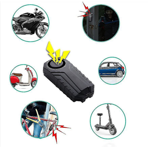 Fosmon Vlo Stöldskyddslarm, Motorcykel Skoterlarm Trådlös Vibration För Vlo, Fyrhjuling, Motorcykel, Skoter, Väska, Bagage Med Tlorder